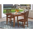 East West Furniture Milan 3-piece Dining Set with Rectangle Table in Mahogany