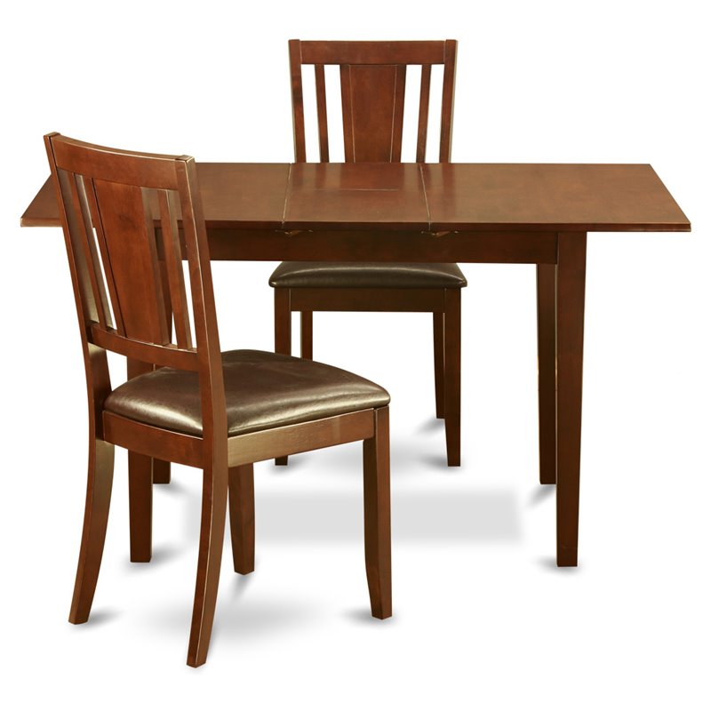 East West Furniture Norfolk 3-piece Traditional Wood Kitchen Set in Mahogany