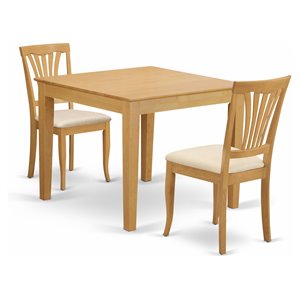 East West Furniture Oxford 3-piece Traditional Wood Dining Table Set in Oak