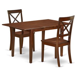 East West Furniture Picasso 3-piece Traditional Wood Dining Set in Mahogany