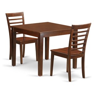 East West Furniture Oxford 3-piece Traditional Wood Kitchen Set in Mahogany