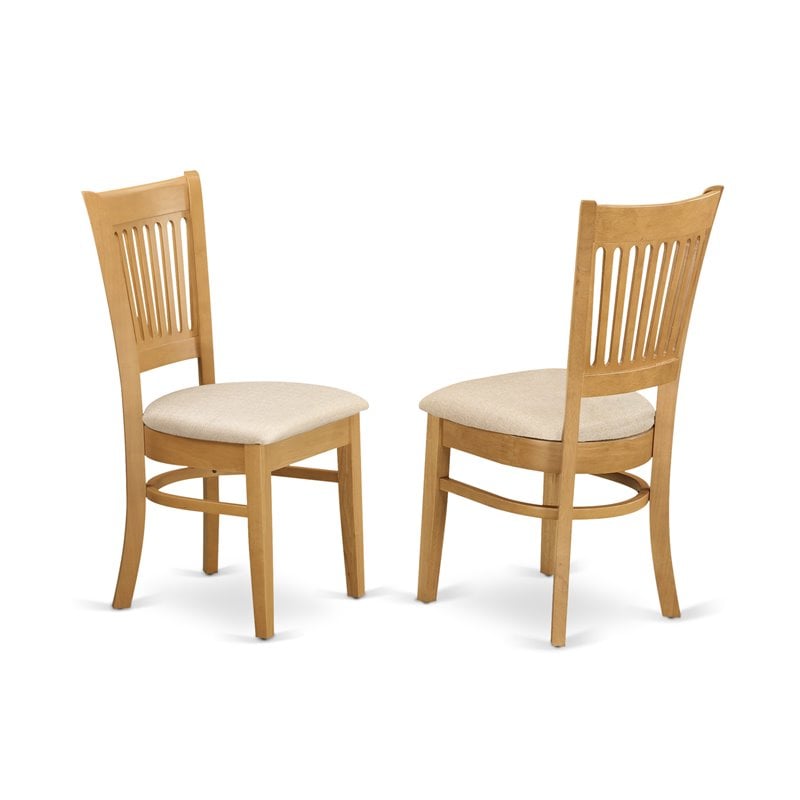 East West Furniture Antique 3-piece Dining Set with Round Pedestal Table in Oak