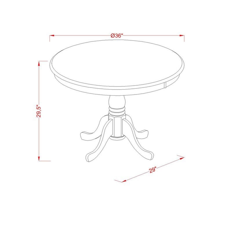 East West Furniture Antique 3-piece Dining Set with X-Back Chairs in Mahogany
