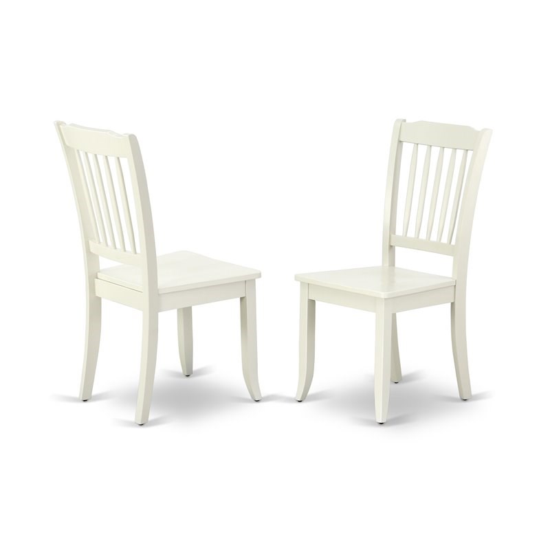 East West Furniture Dublin 3-piece Dining Table and Chair Set in Linen White