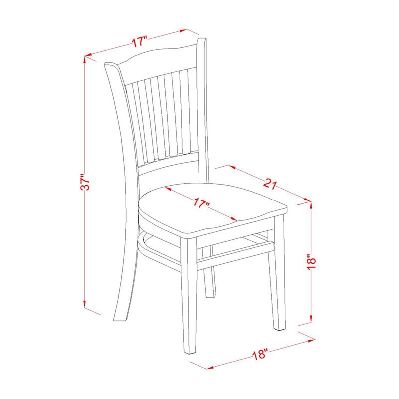 East West Furniture Dublin 3-piece Table and Dining Chair Set in Linen White