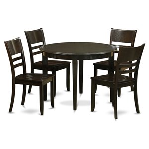 East West Furniture Boston 5-piece Wood Dining Table and Chair Set in Cappuccino