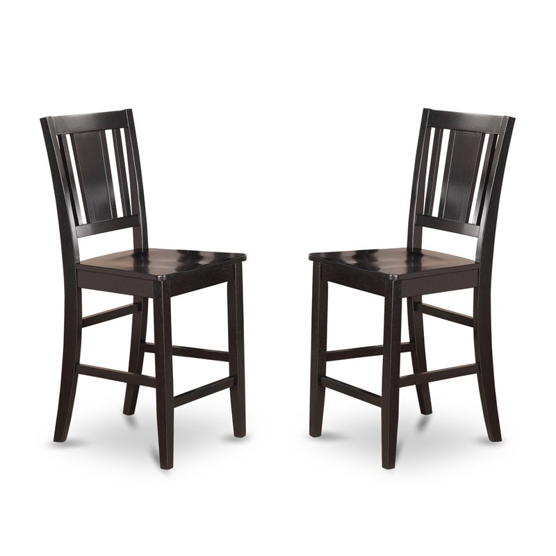 East West Furniture Buckland 5-piece Dining Set with Table and 4 Stools in Black