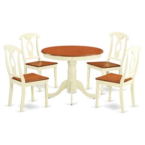 East West Furniture Antique 5-piece Wood Table and Dining Chairs in Cherry
