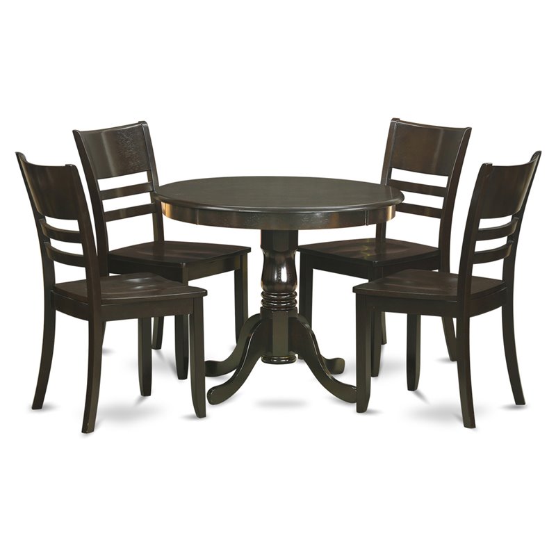 East West Furniture Antique 5-piece Traditional Wood Kitchen Set in Cappuccino