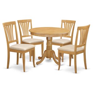 East West Furniture Antique 5-piece Traditional Wood Kitchen Table Set in Oak