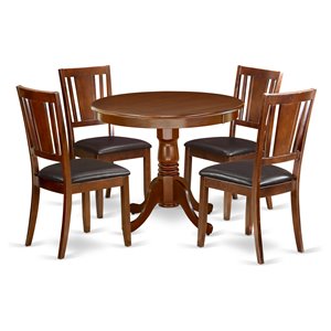 East West Furniture Antique 5-piece Wood Dining Room Set in Mahogany