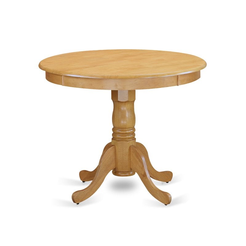 East West Furniture Antique 5-piece Dining Set with Wood Seat Chairs in Oak