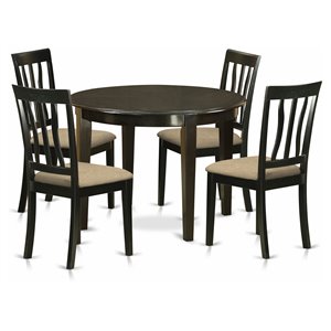 East West Furniture Boston 5-piece Traditional Wood Dining Set in Cappuccino
