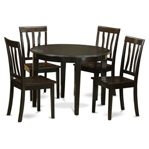 East West Furniture Boston 5-piece Wood Dining Room Set in Cappuccino