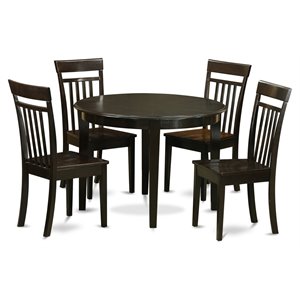 East West Furniture Boston 5-piece Kitchen Table and Chair Set in Cappuccino