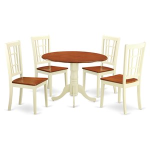 East West Furniture Dublin 5-piece Wood Dining Table and Chair Set in Cherry