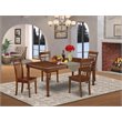 East West Furniture Dover 5-piece Dining Set with Rectangular Table in Mahogany