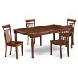 East West Furniture Dover 5-piece Dining Set with Rectangular Table in Mahogany