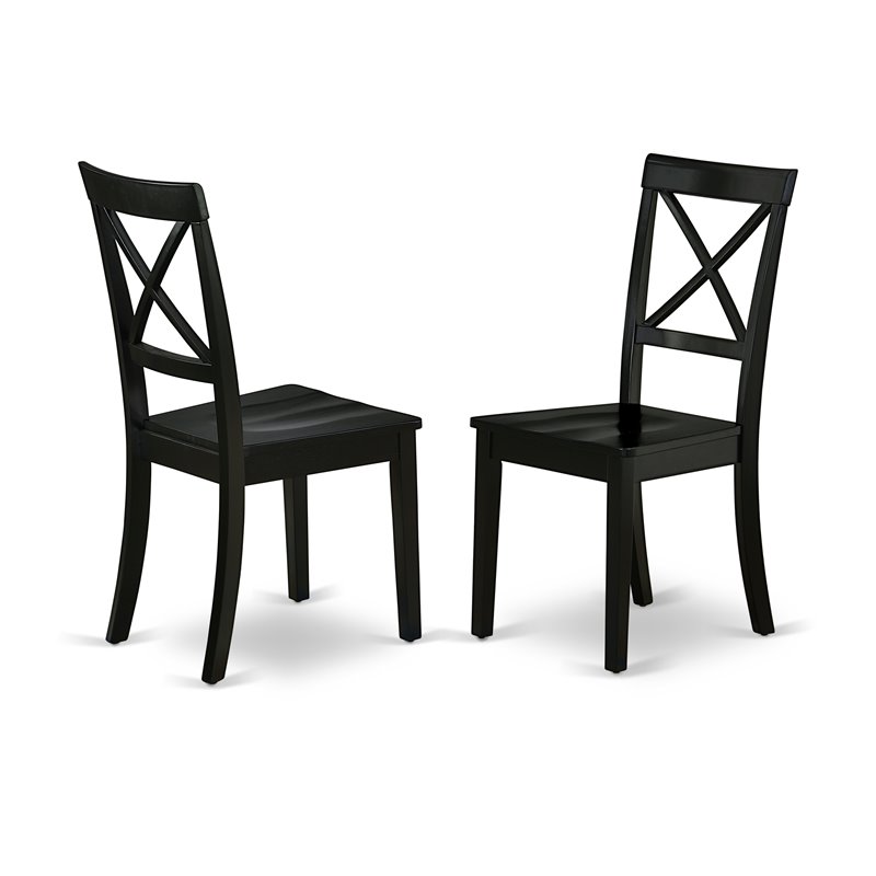 East West Furniture Dudley 5-piece Wood Dining Set with Rectangle Table in Black