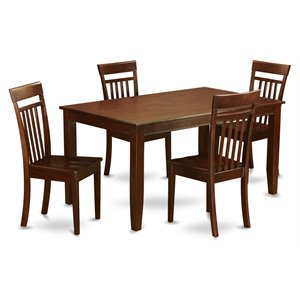 East West Furniture Dudley 5-piece Traditional Wood Kitchen Set in Mahogany