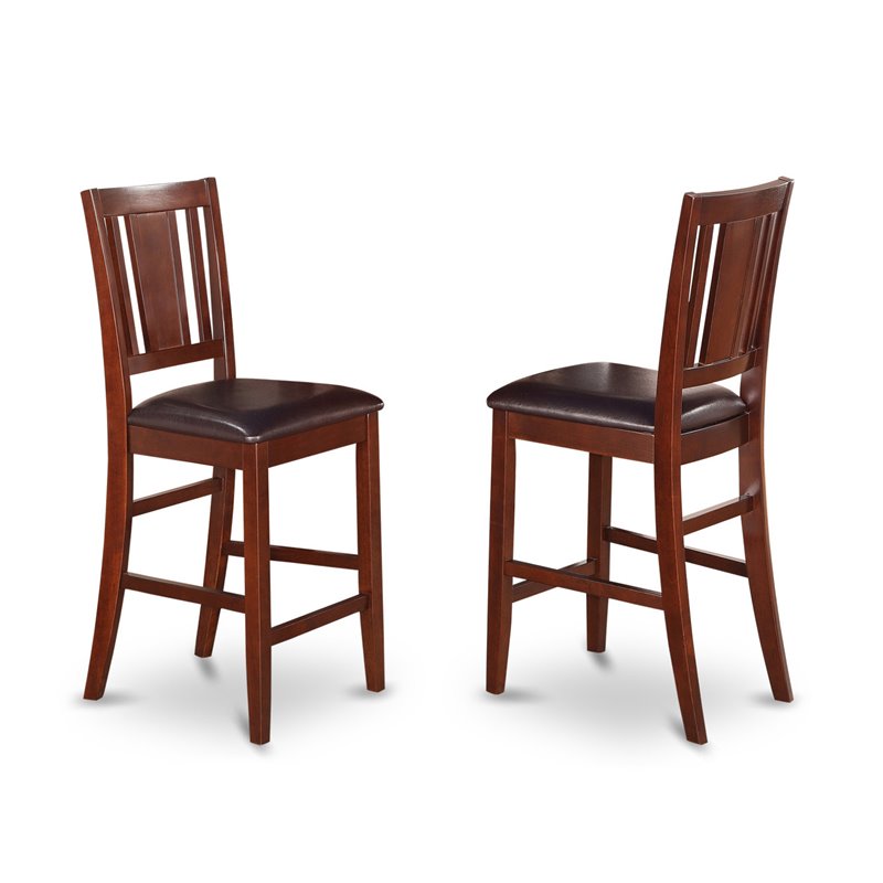 East West Furniture Dudley 5-piece Wood Dining Set with Bar Stool in Mahogany