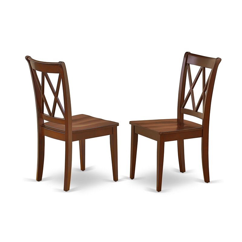 East West Furniture Dudley 5-piece Wood Dining Set w/ X-Back Chairs in Mahogany