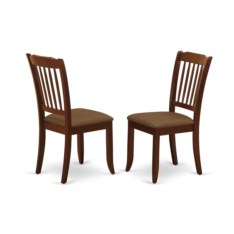 East West Furniture Dudley 5-piece Wood Dining Set w/ Slatted Chairs in Mahogany