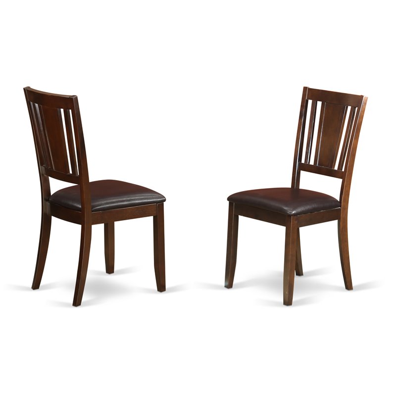 East West Furniture Dudley 5-piece Wood Dining Table and Chair Set in Mahogany