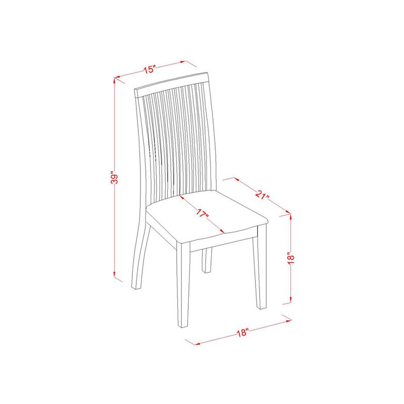 East West Furniture Dudley 5-piece Wood Dinette Table Set in Mahogany