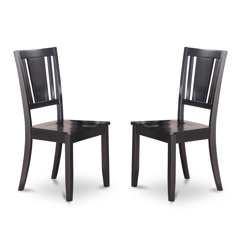 East West Furniture Dudley 5-piece Wood Table and Dining Chairs in Black