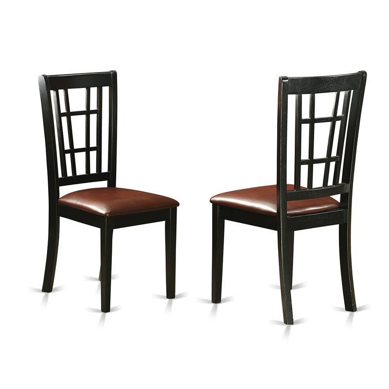East West Furniture Dudley 5-piece Traditional Wood Dining Table Set in Black