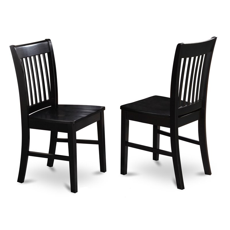 East West Furniture Dudley 5-piece Wood Dinette Table and Chair Set in Black