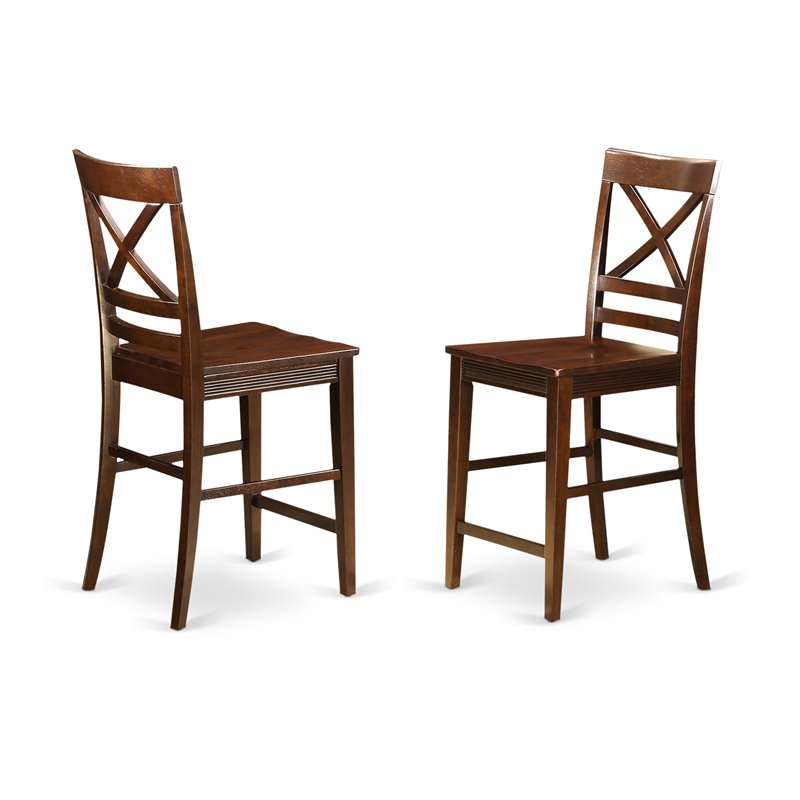 East West Furniture Dudley 5-piece Wood Counter Height Dining Set in Mahogany