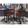 East West Furniture Eden 5-piece Wood Dining Room Set in Black and Cherry