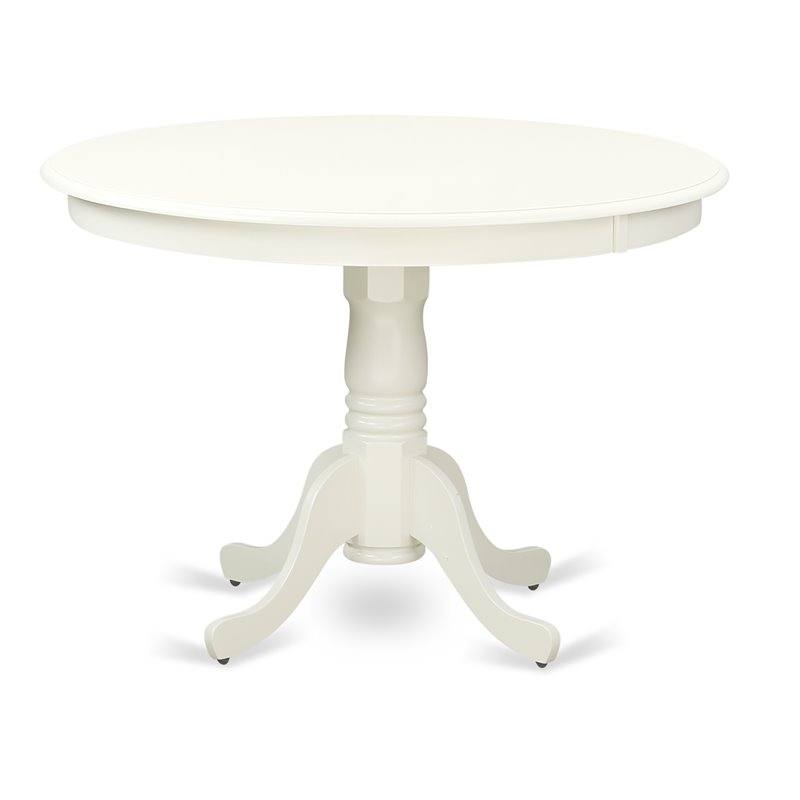 East West Furniture Dudley 5-piece Traditional Wood Dining Set in Linen White