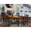 East West Furniture Logan 5-piece Dining Set with Rectangular Table in Black
