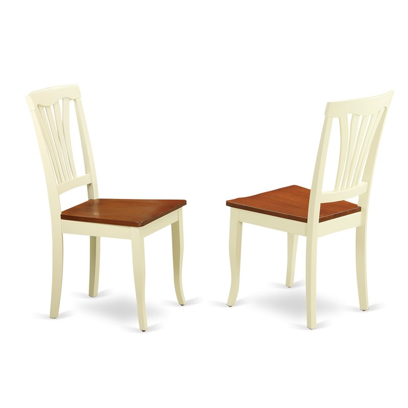 East West Furniture Monza 5-piece Wood Dining Set with Slat Back in Cherry