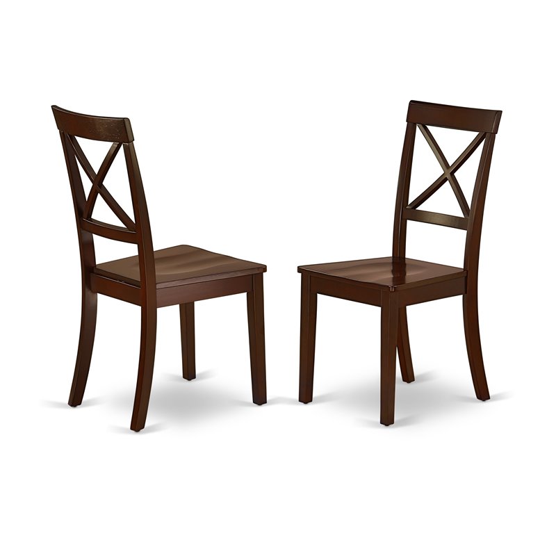 East West Furniture Monza 5-piece Traditional Wood Dining Set in Mahogany