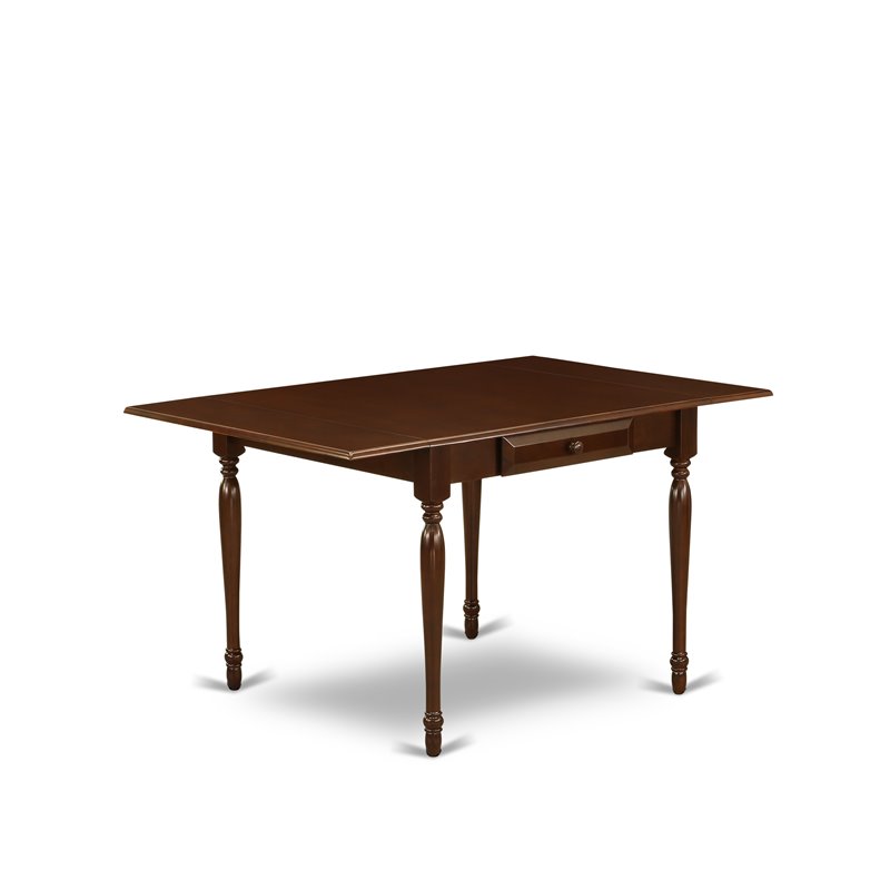 East West Furniture Monza 5-piece Wood Dining Set with Slat Back in Mahogany