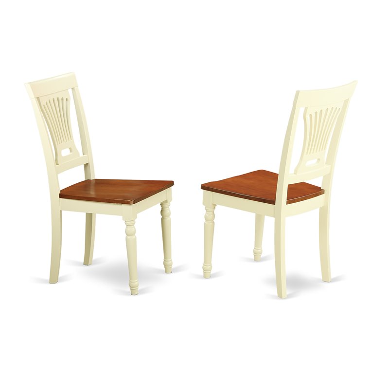 East West Furniture Norden 5-piece Table and Dining Chairs in Buttermilk/Cherry