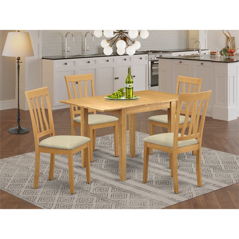 East West Furniture Norden 5-piece Traditional Wood Dining Set in Oak