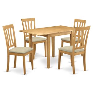 East West Furniture Norden 5-piece Traditional Wood Dining Set in Oak
