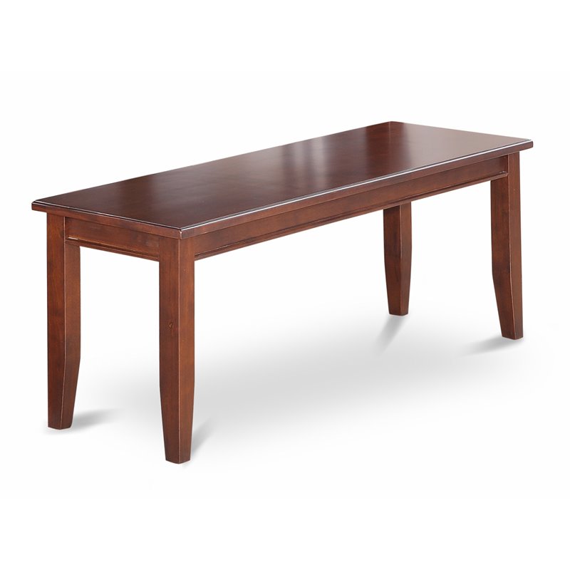 East West Furniture Milan 5-piece Wood Kitchen Set with 2 Benches in Mahogany