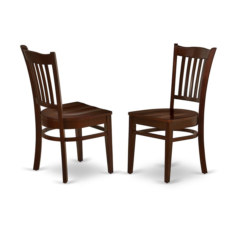 East West Furniture Monza 5-piece Wood Dining Table Set in Mahogany