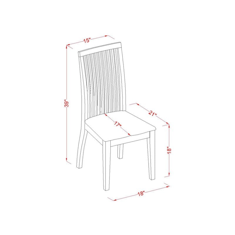 East West Furniture Monza 5-piece Wood Dining Table and Chairs in Linen White