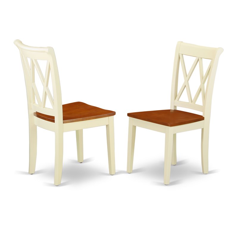 East West Furniture Norden 5-piece Wood Dining Table Set in Buttermilk/Cherry