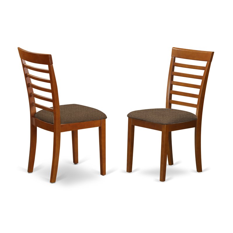 East West Furniture Milan 5-piece Traditional Wood Dining Set in Saddle Brown