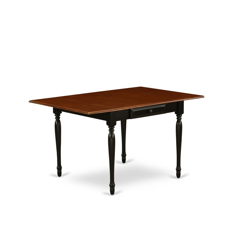 East West Furniture Monza 5-piece Dining Table and Chair Set in Black/Cherry