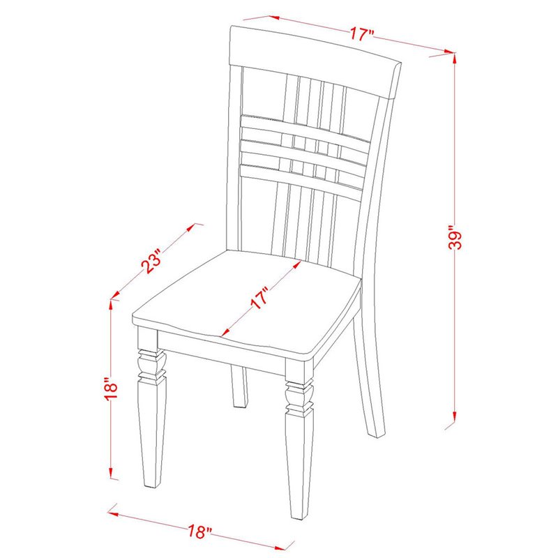 East West Furniture Monza 5-piece Dining Table and Chair Set in Black/Cherry
