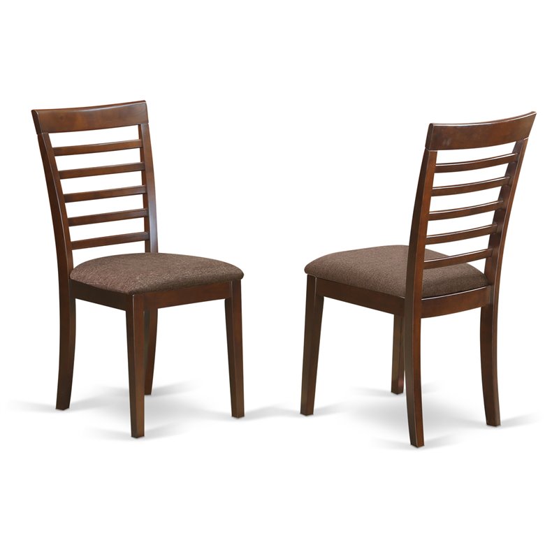 East West Furniture Monza 5-piece Wood Dining Table and Chairs in Mahogany